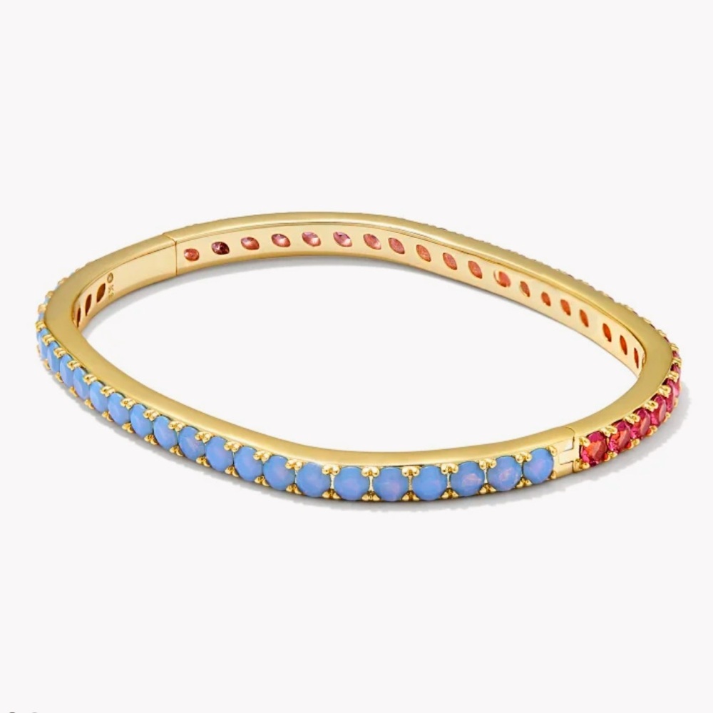NEW Kendra Scott Chandler Gold Bangle Bracelet in Pink Blue Mix